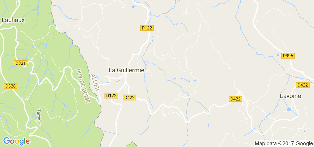 map de la ville de La Guillermie