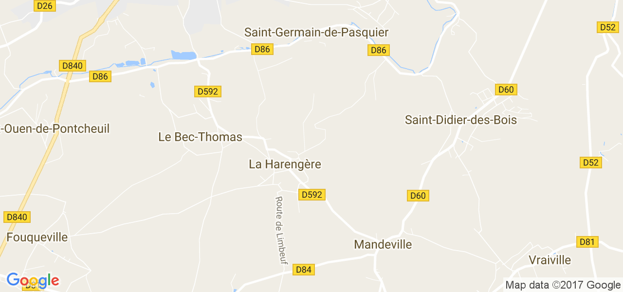 map de la ville de La Harengère