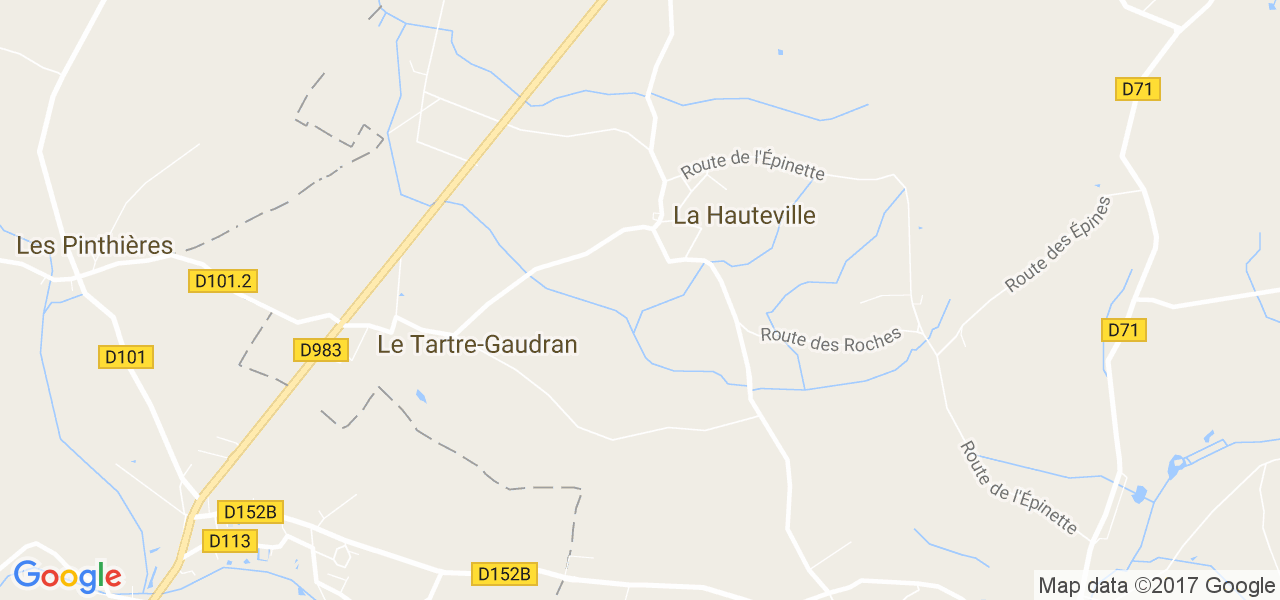 map de la ville de La Hauteville