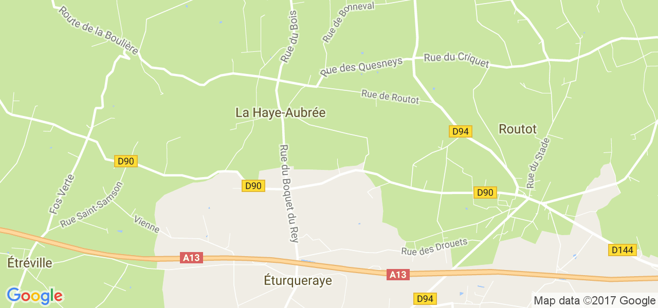 map de la ville de La Haye-Aubrée