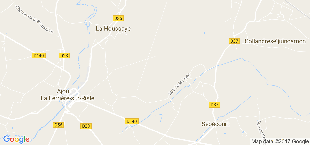 map de la ville de La Haye-Bellefond