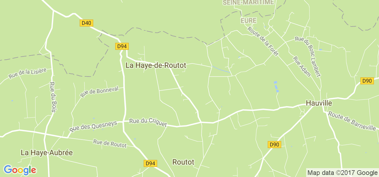 map de la ville de La Haye-de-Routot