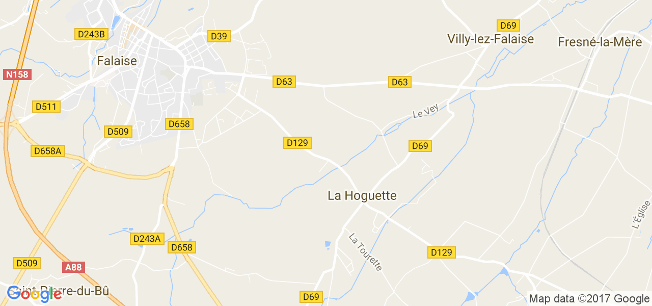 map de la ville de La Hoguette