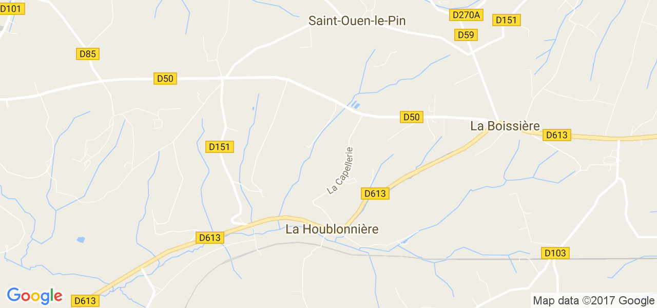 map de la ville de La Houblonnière