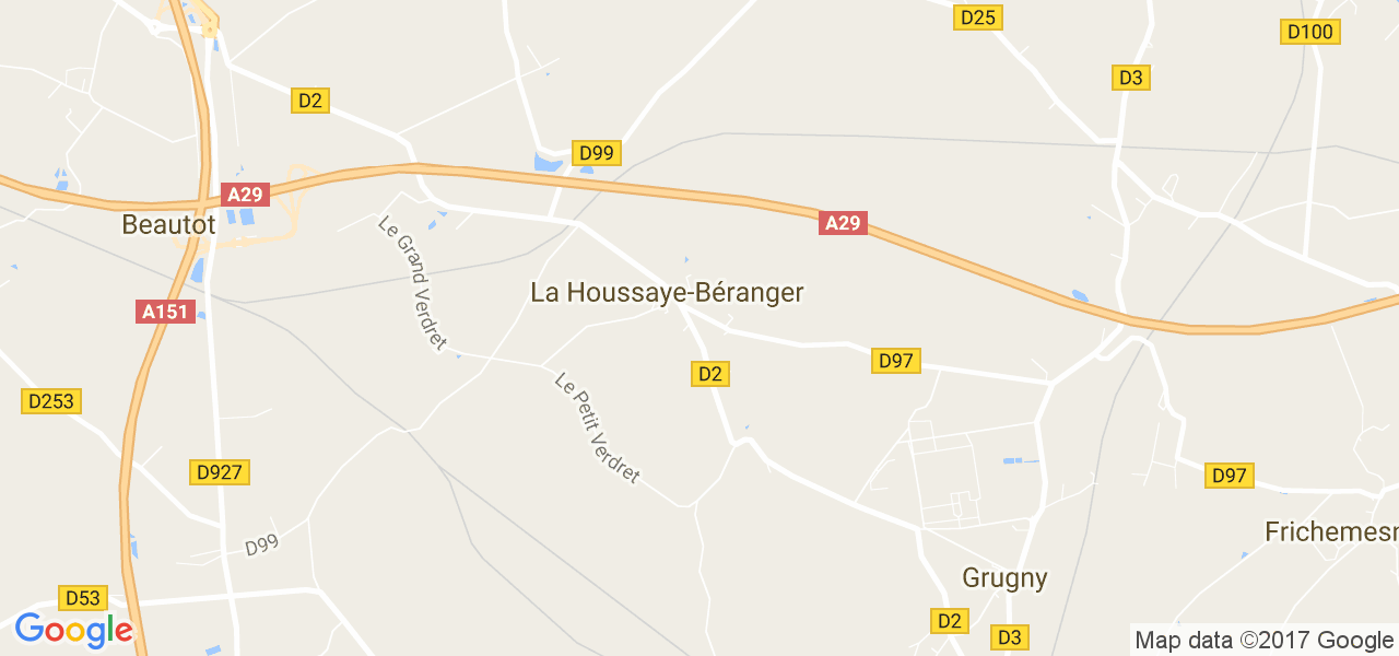 map de la ville de La Houssaye-Béranger