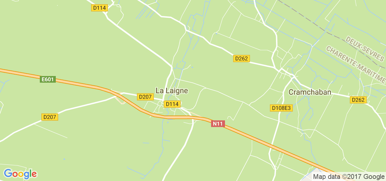 map de la ville de La Laigne