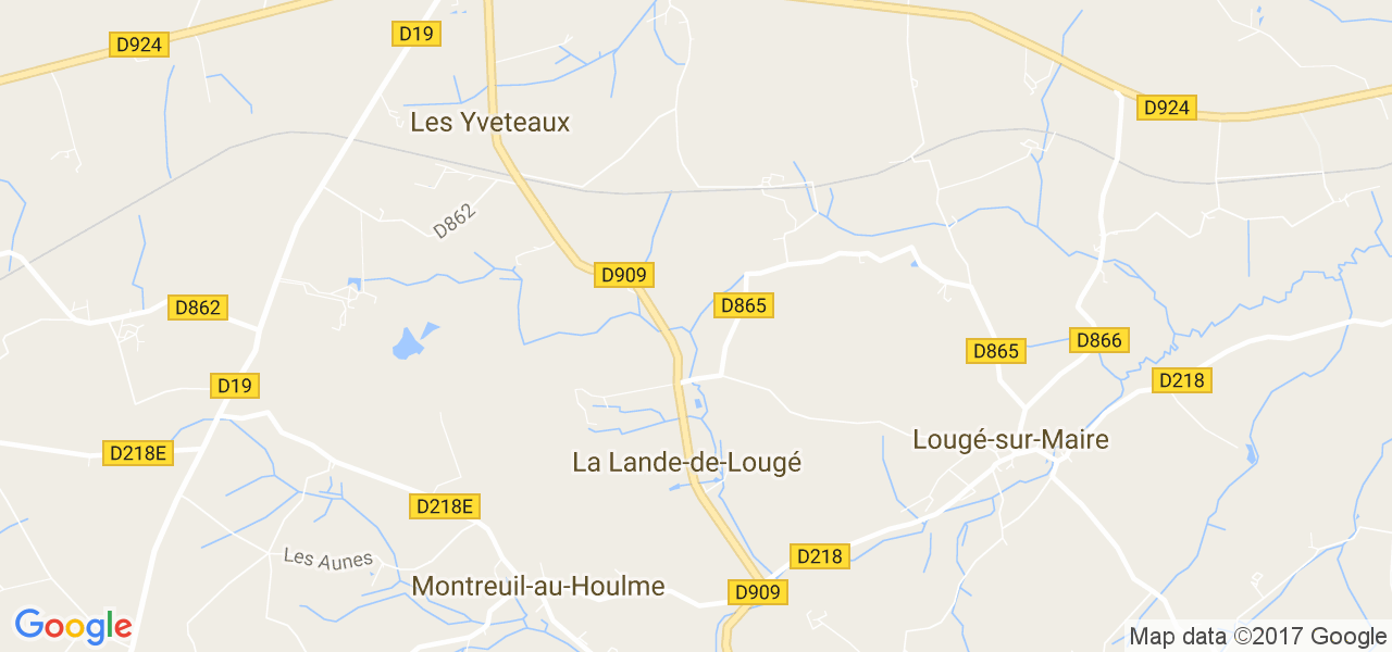 map de la ville de La Lande-de-Lougé