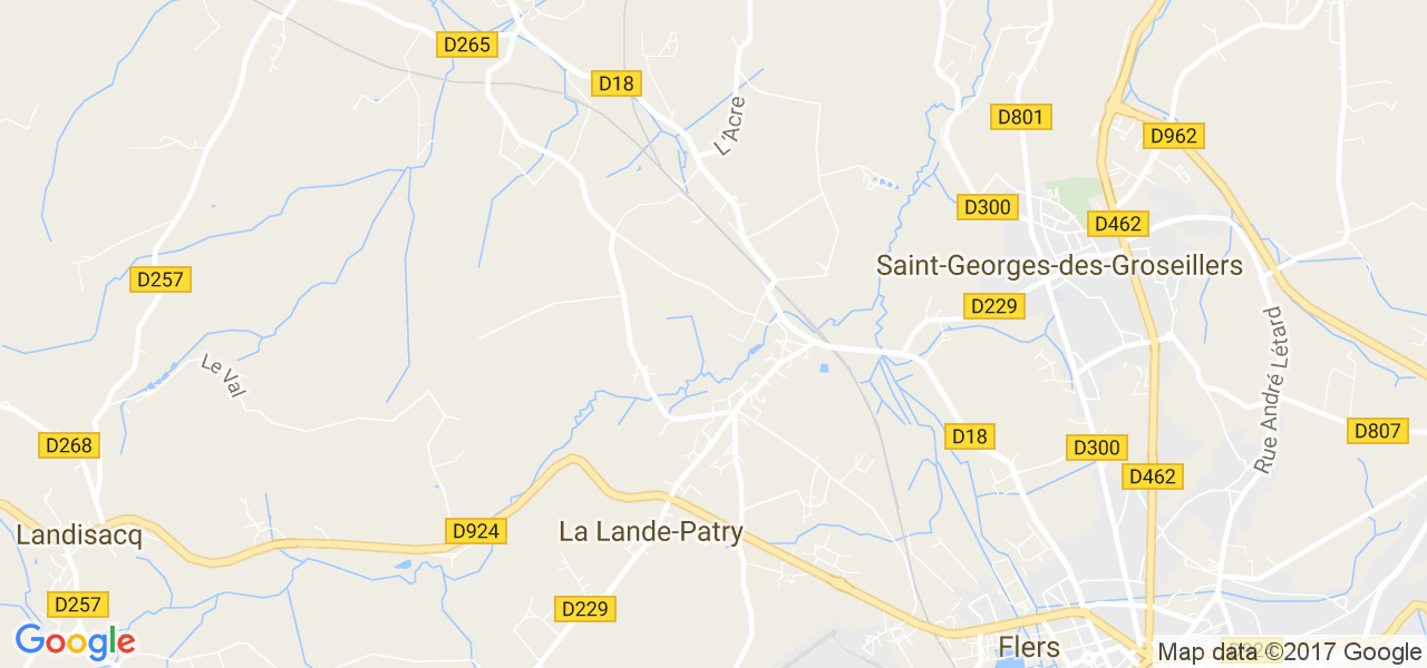 map de la ville de La Lande-Patry