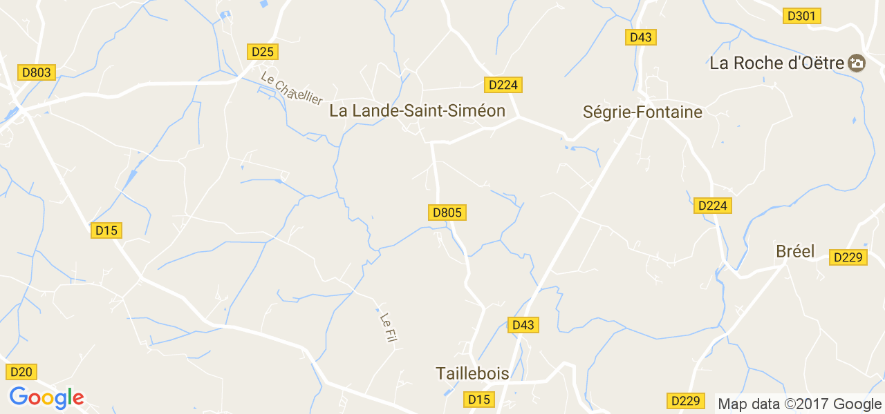 map de la ville de La Lande-Saint-Siméon