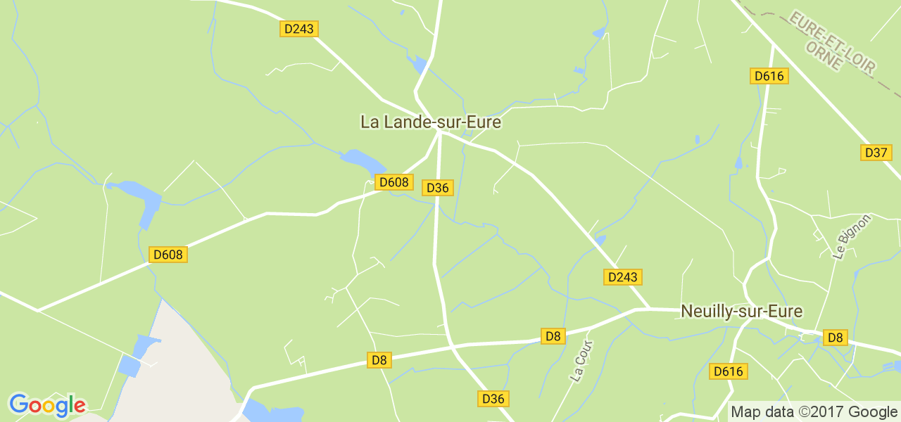 map de la ville de La Lande-sur-Eure