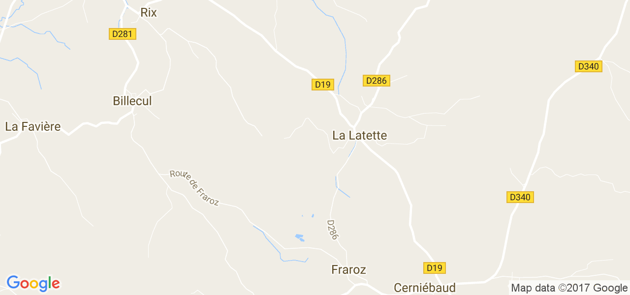 map de la ville de La Latette