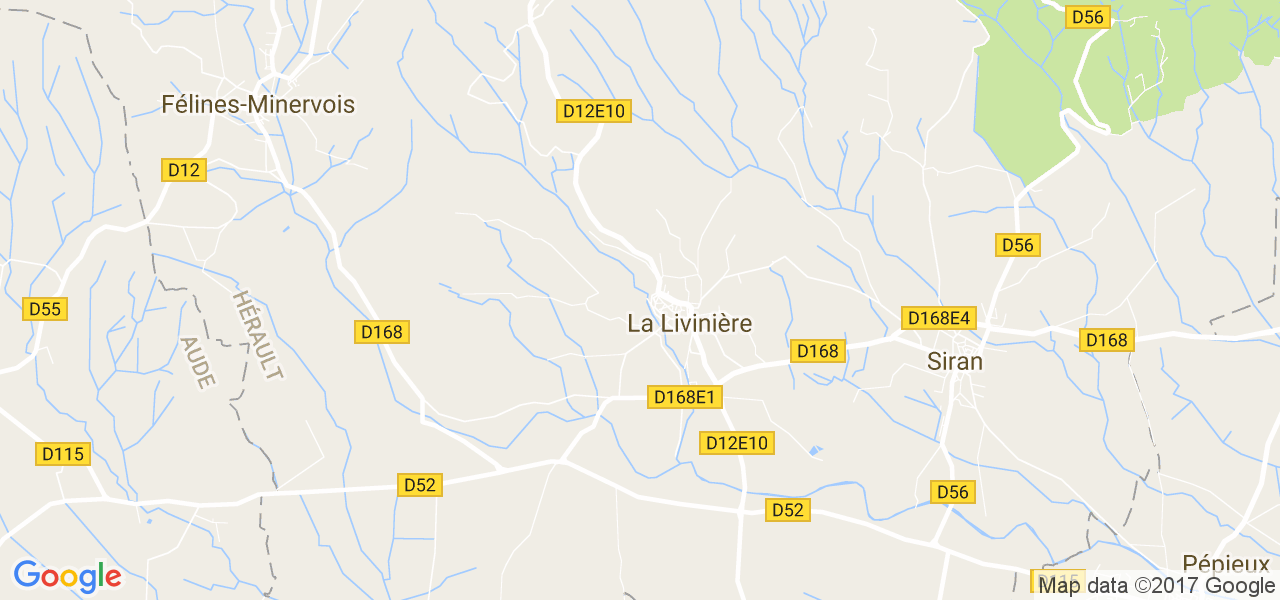 map de la ville de La Livinière