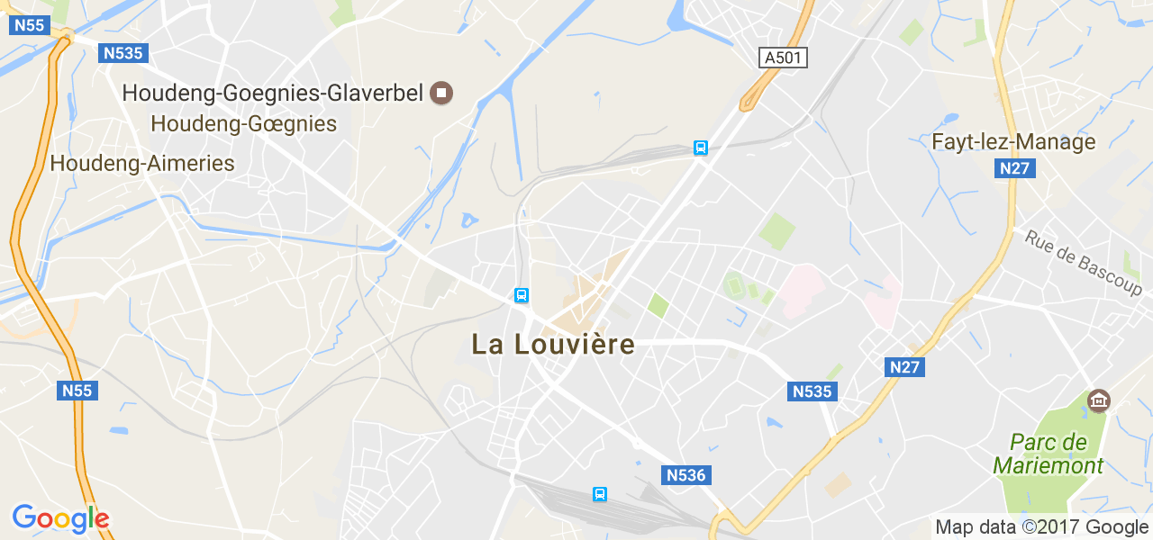 map de la ville de La Louvière