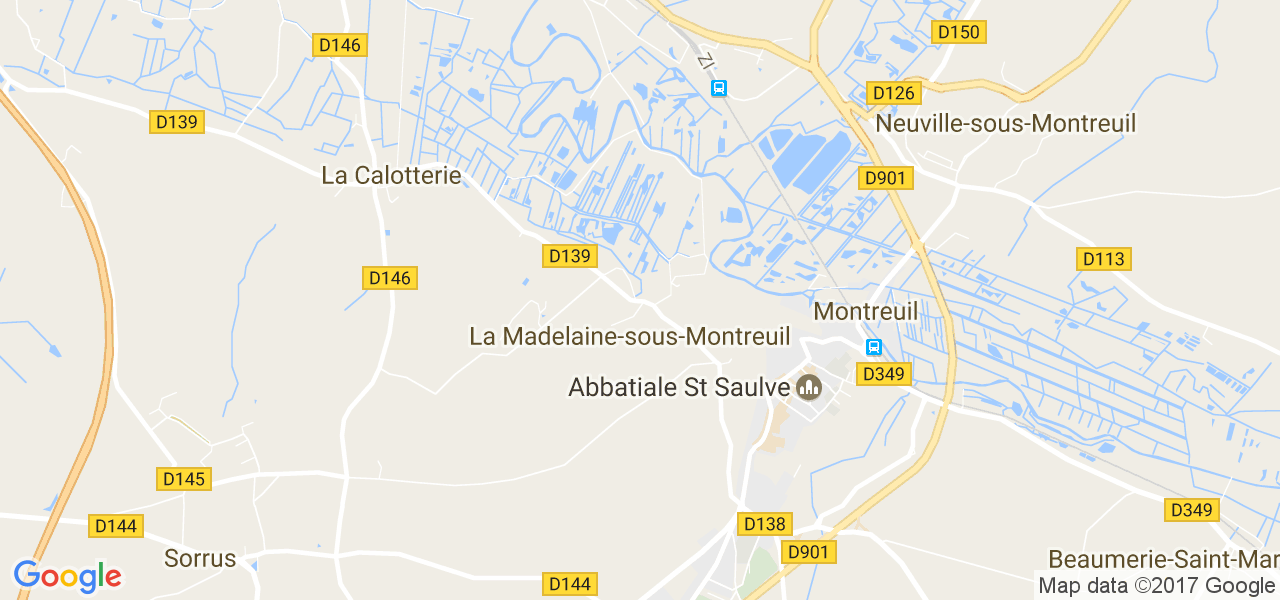 map de la ville de La Madelaine-sous-Montreuil