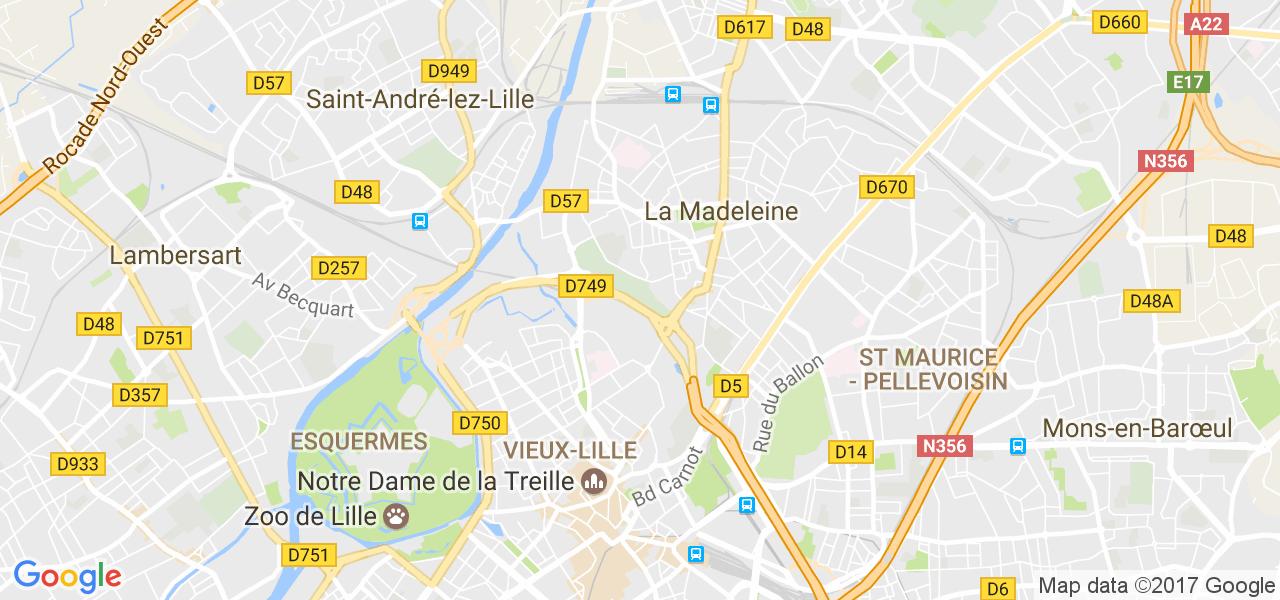 map de la ville de La Madeleine