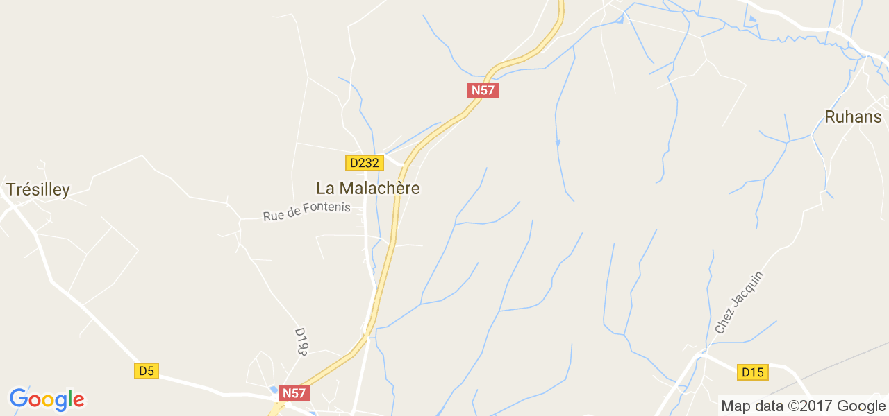 map de la ville de La Malachère