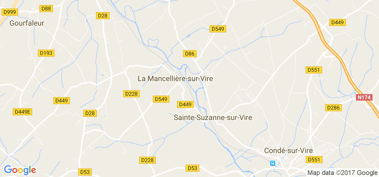 map de la ville de La Mancellière-sur-Vire