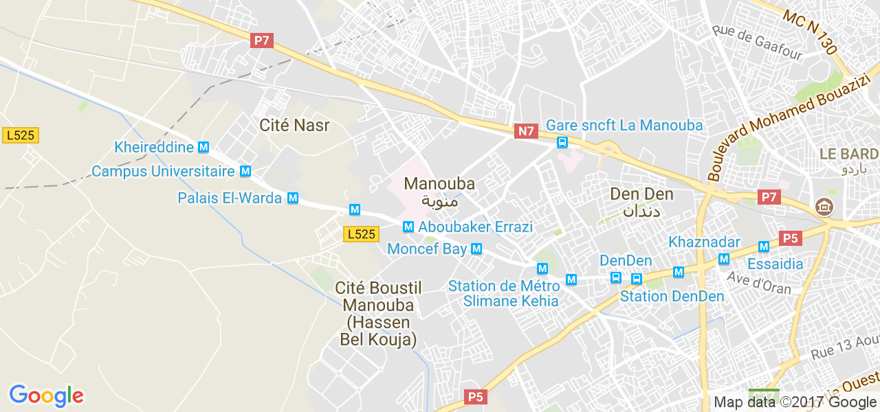 map de la ville de La Manouba