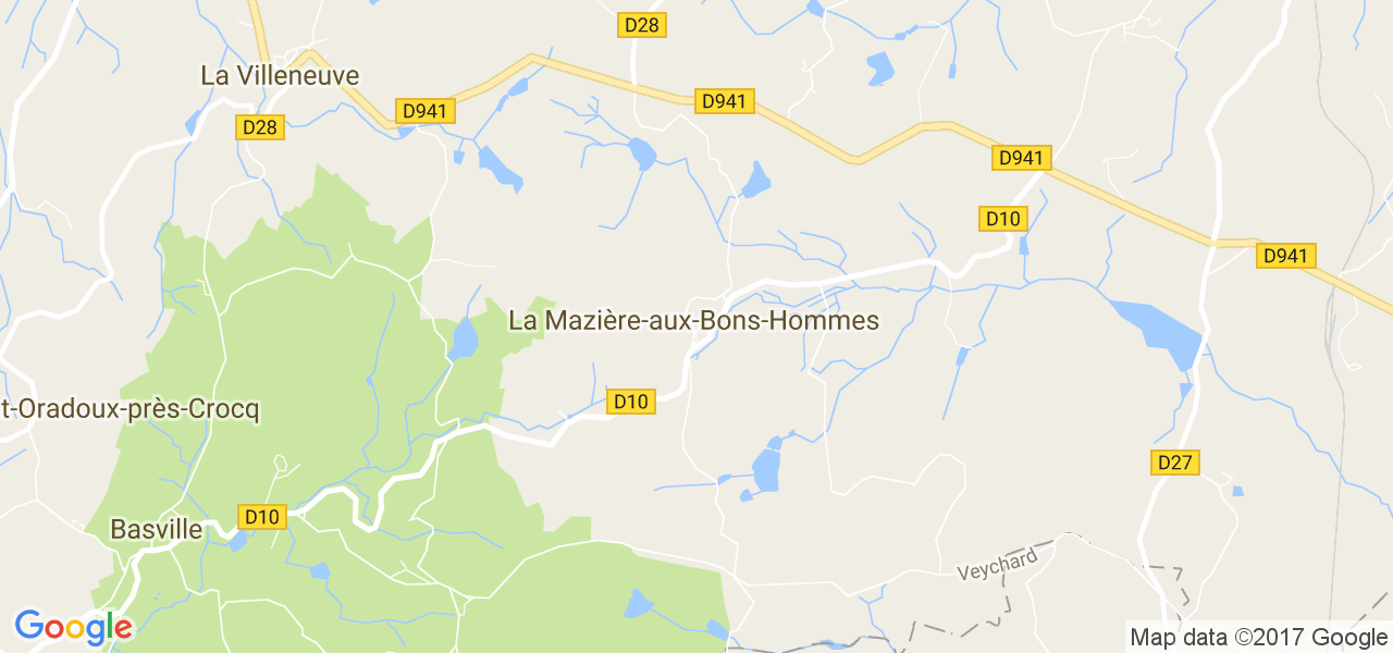 map de la ville de La Mazière-aux-Bons-Hommes