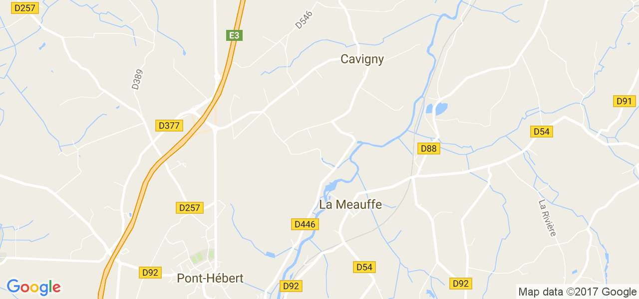 map de la ville de La Meauffe