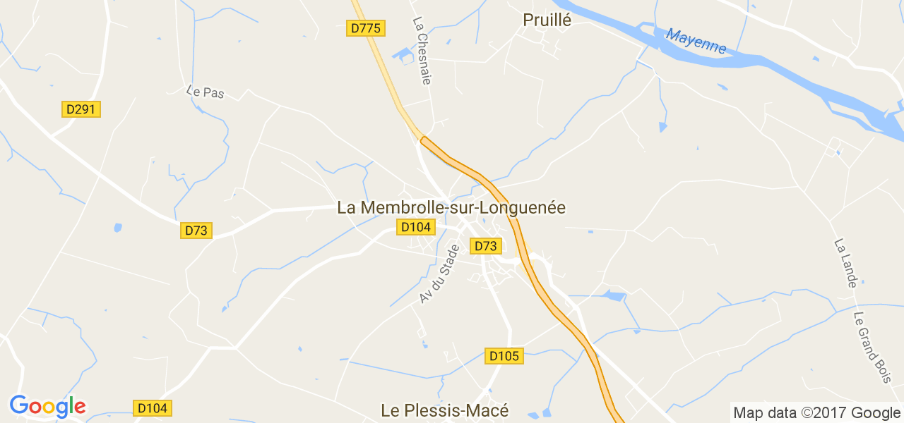 map de la ville de La Membrolle-sur-Longuenée