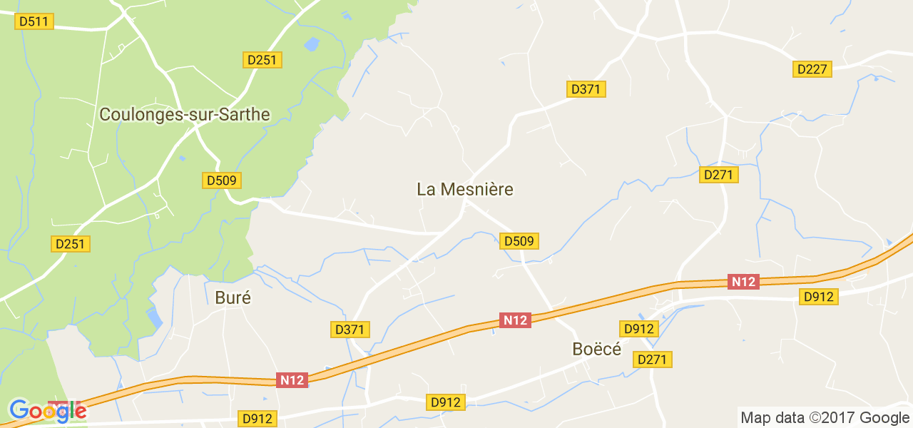 map de la ville de La Mesnière