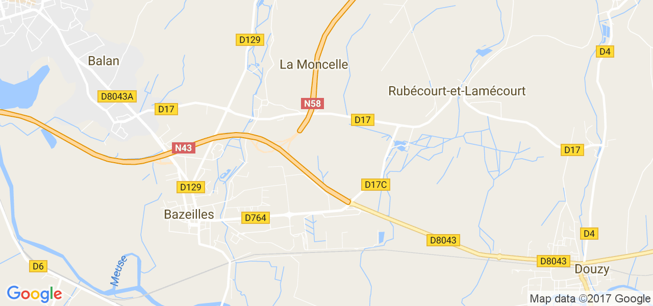 map de la ville de La Moncelle