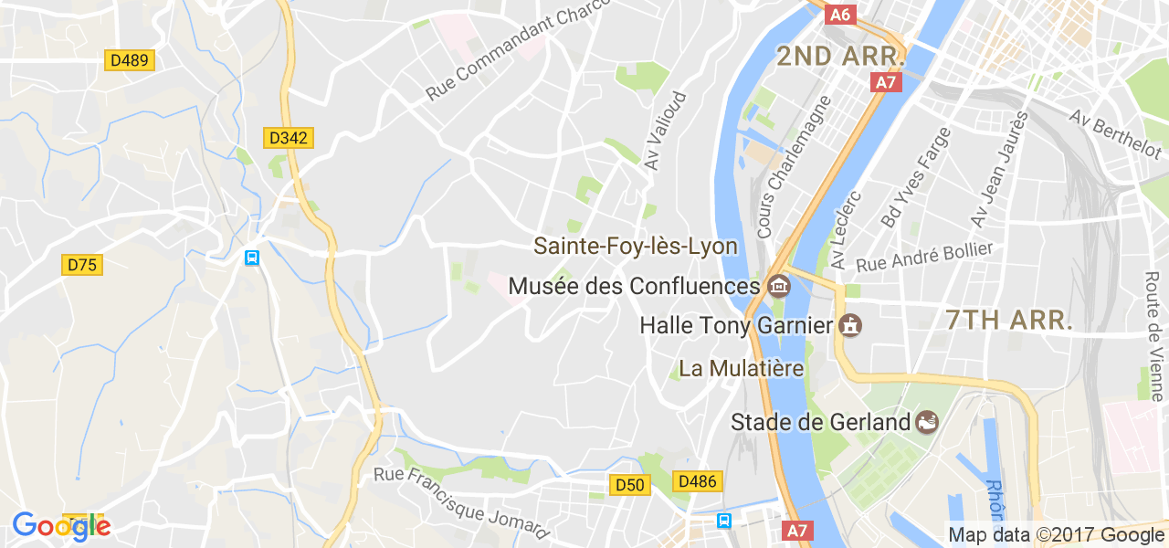 map de la ville de La Mulatière