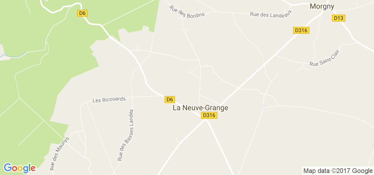 map de la ville de La Neuve-Grange