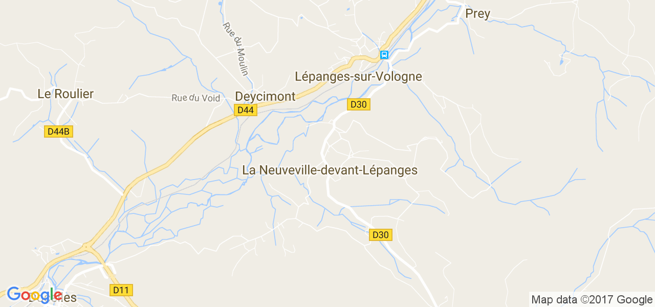 map de la ville de La Neuveville-devant-Lépanges