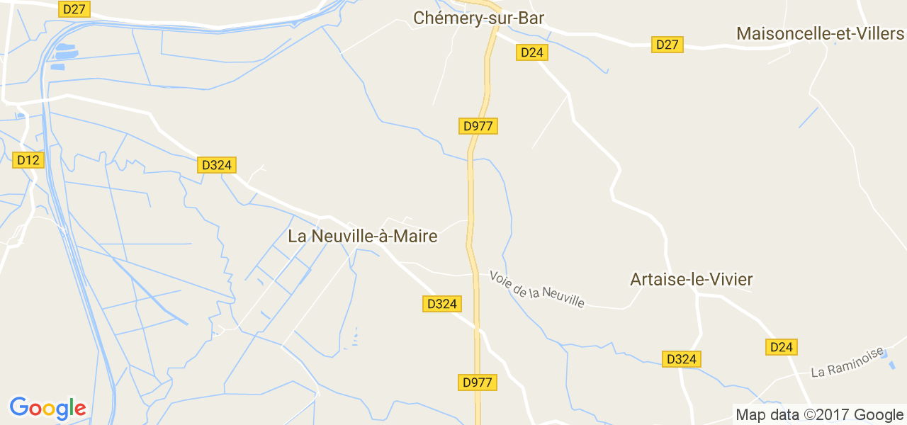 map de la ville de La Neuville-à-Maire