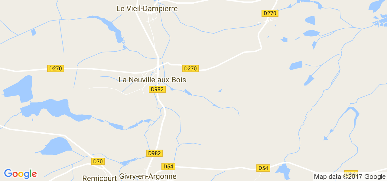 map de la ville de La Neuville-aux-Bois