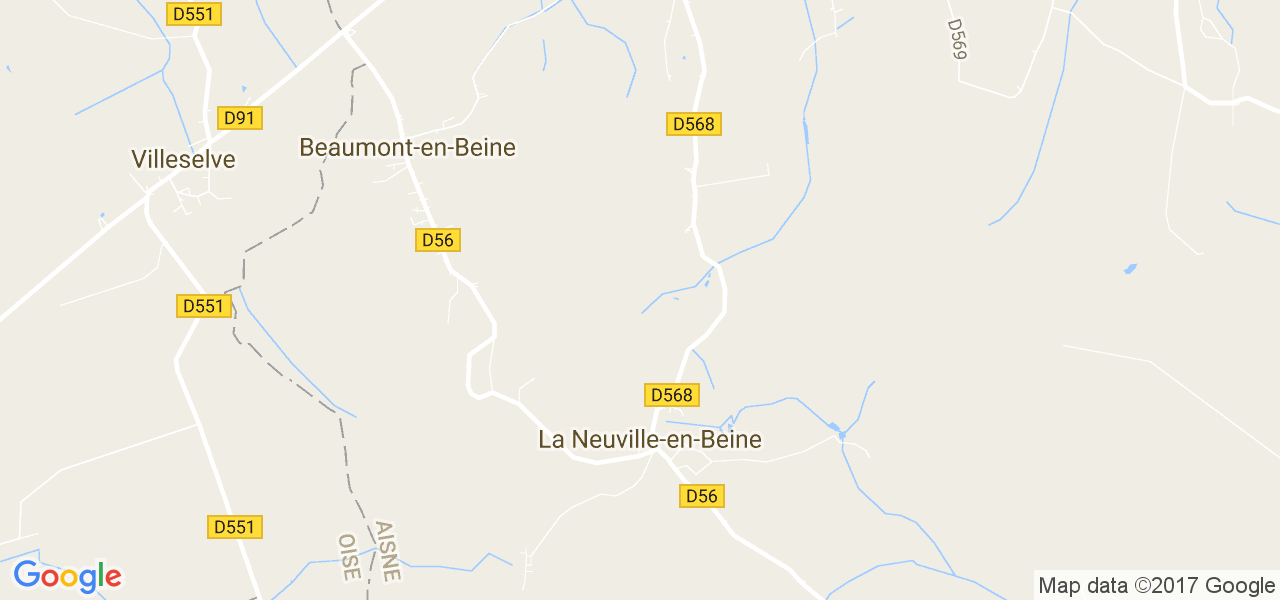 map de la ville de La Neuville-en-Beine