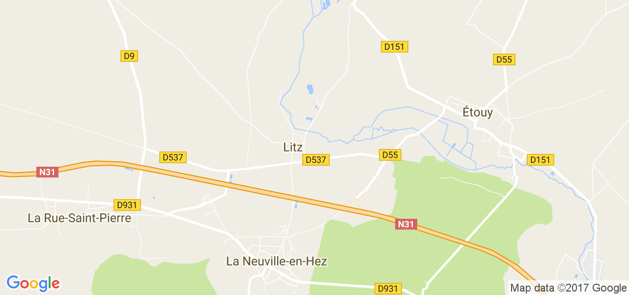 map de la ville de La Neuville-en-Hez