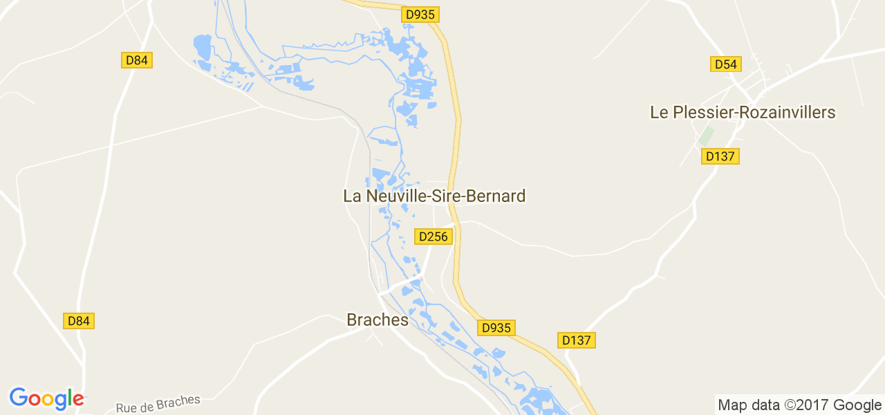 map de la ville de La Neuville-Sire-Bernard