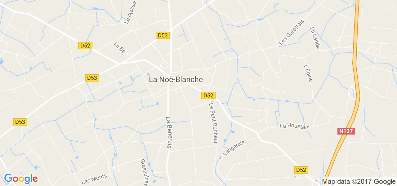 map de la ville de La Noë-Blanche