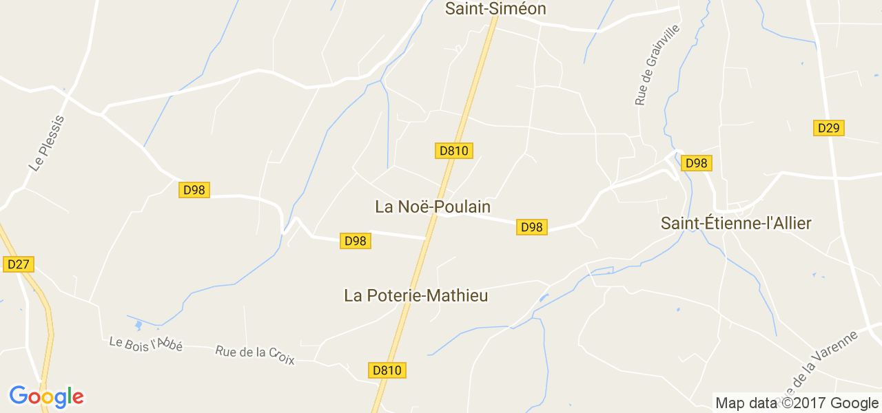 map de la ville de La Noë-Poulain