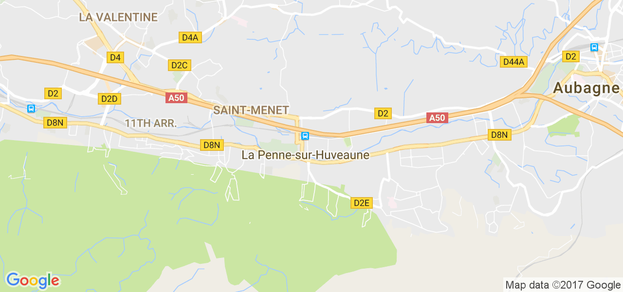 map de la ville de La Penne-sur-Huveaune