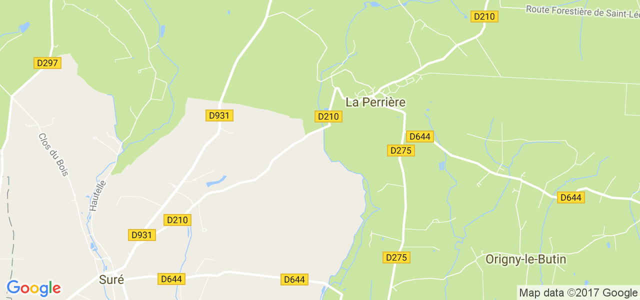 map de la ville de La Perrière