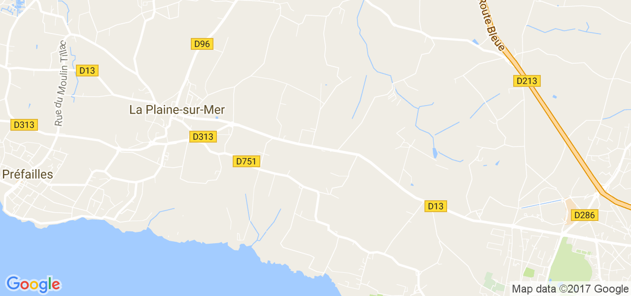 map de la ville de La Plaine-sur-Mer