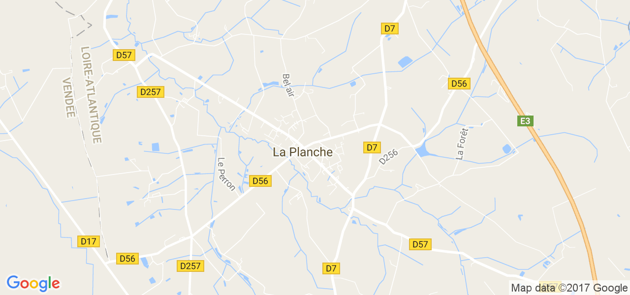 map de la ville de La Planche