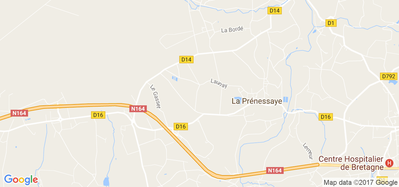 map de la ville de La Prénessaye