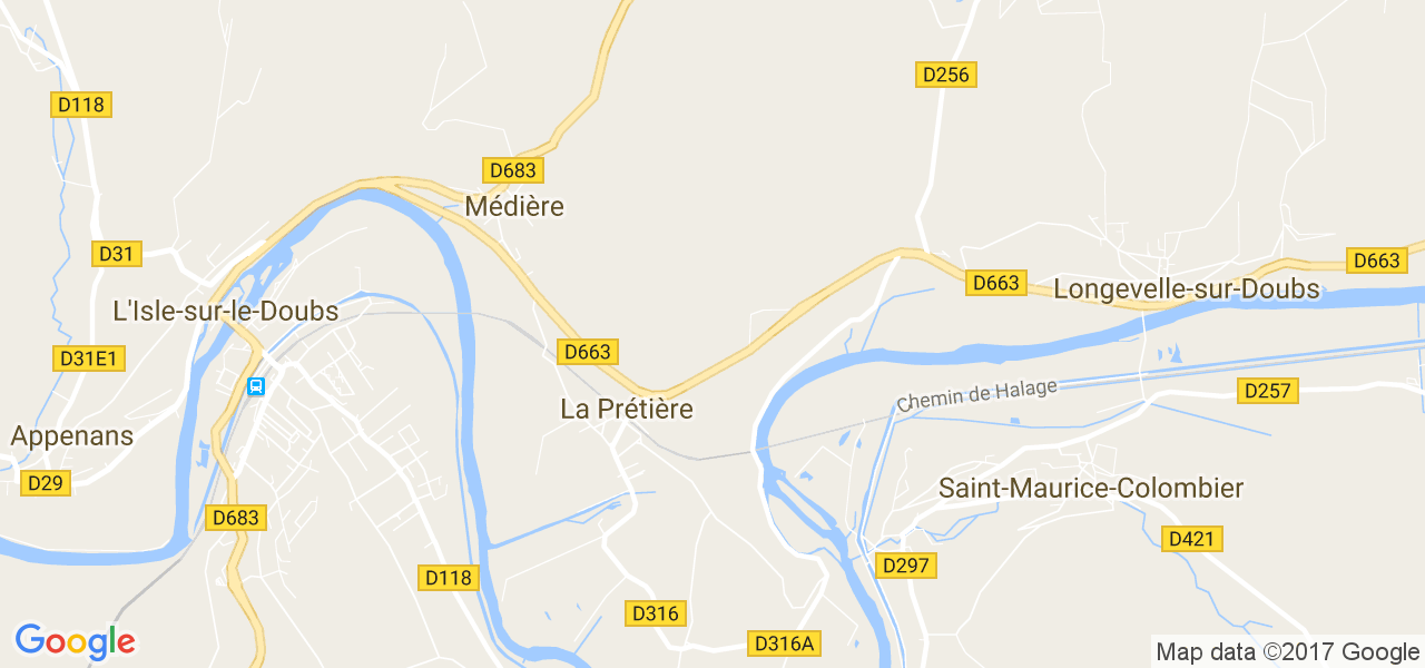 map de la ville de La Prétière