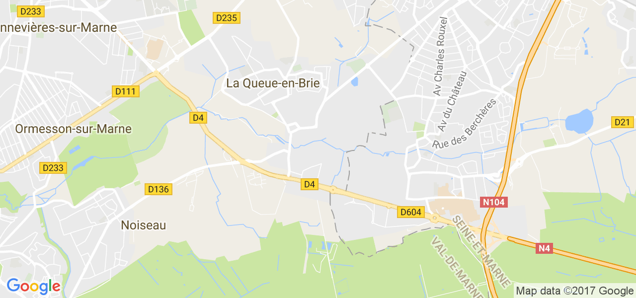 map de la ville de La Queue-en-Brie