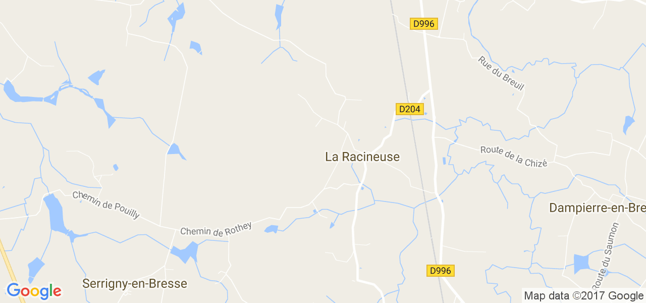 map de la ville de La Racineuse