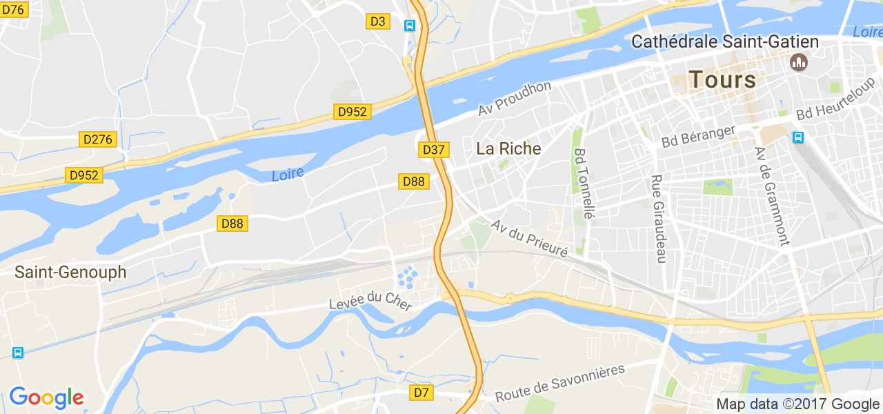 map de la ville de La Riche