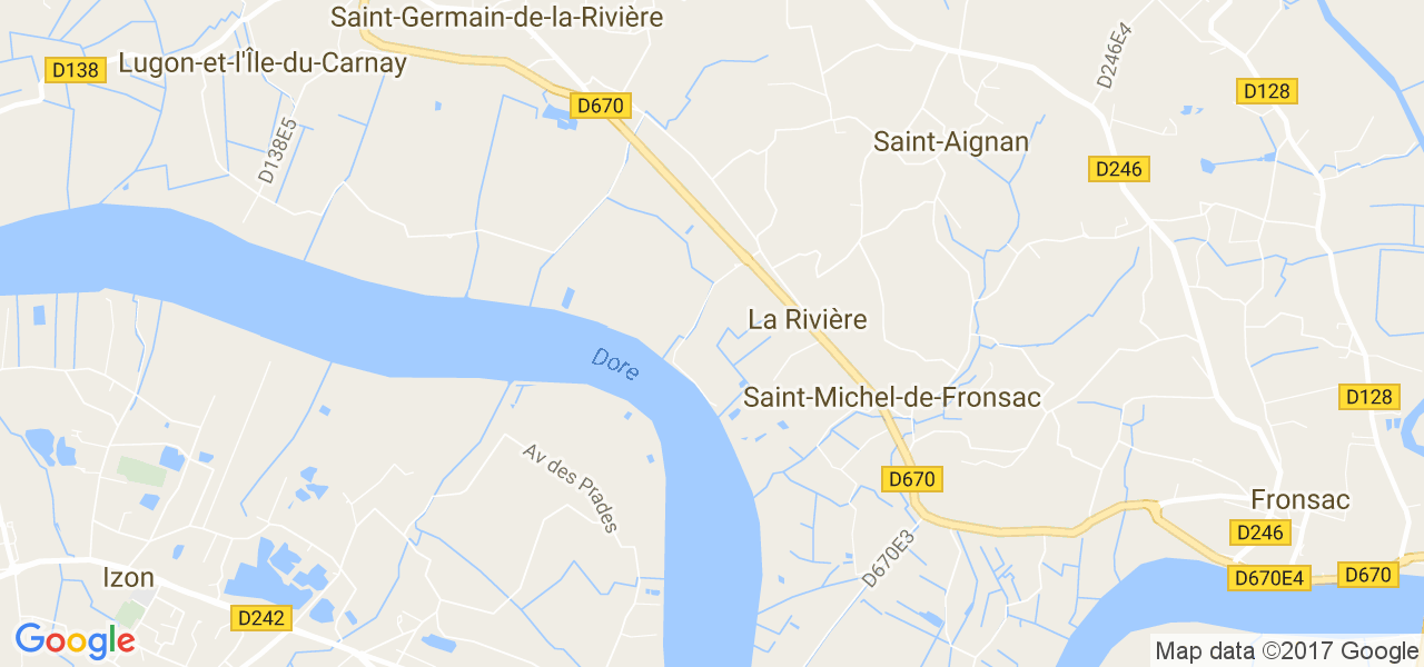 map de la ville de La Rivière