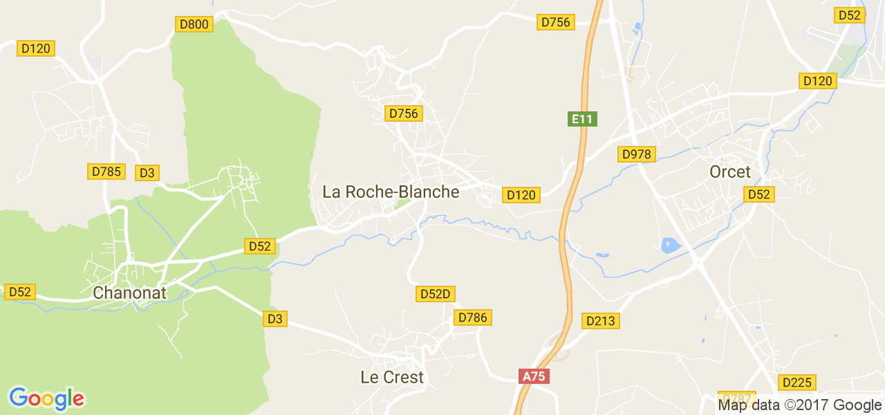 map de la ville de La Roche-Blanche