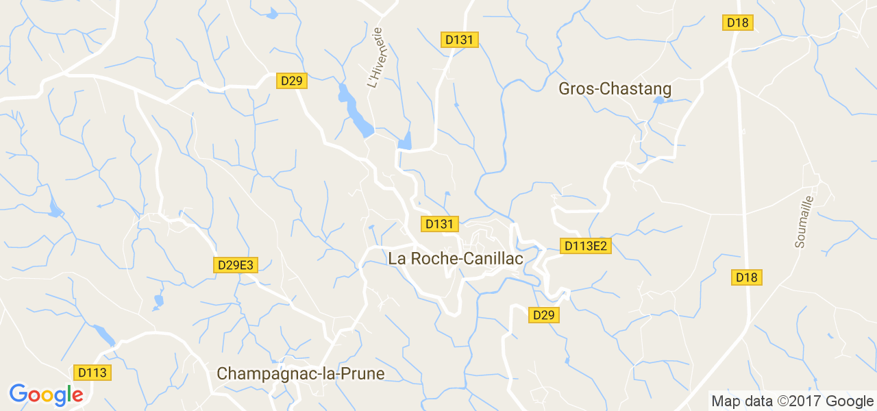 map de la ville de La Roche-Canillac