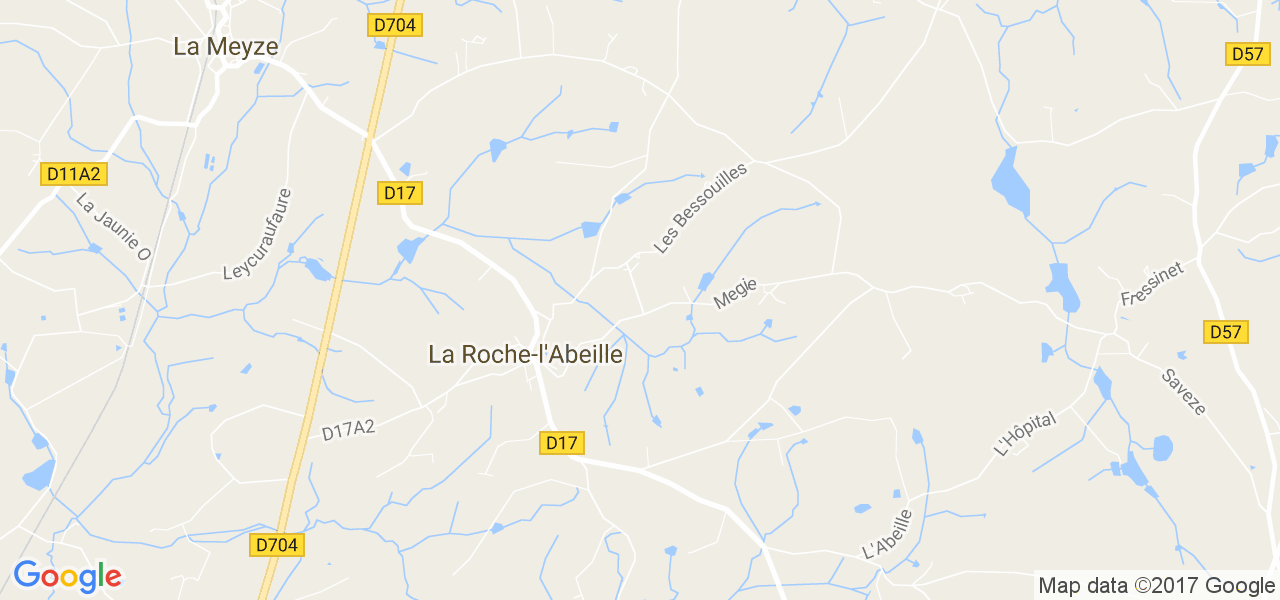 map de la ville de La Roche-l'Abeille